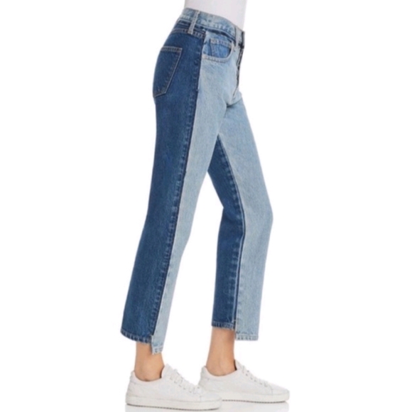 Current/Elliott The High Waist Two-tone Somera Crop Jean Sz 31 - Picture 6 of 16